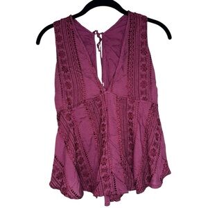 Free People | Y2K Embroidered Boho Tank Top